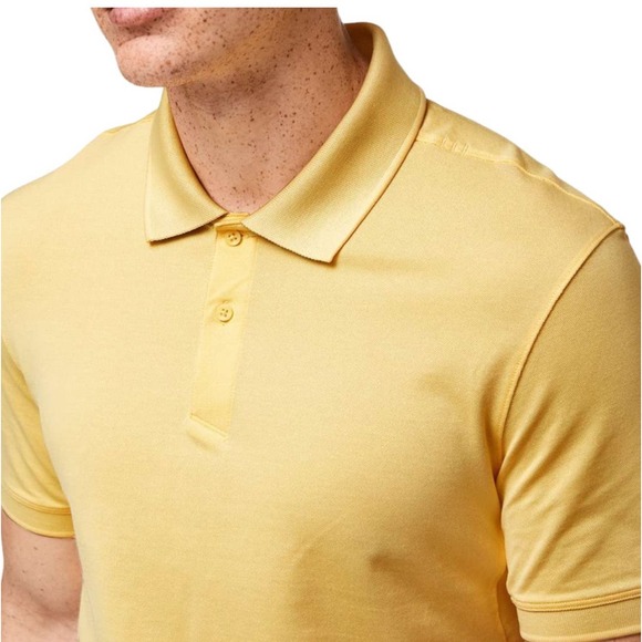 Lululemon Tech Pique Polo Short Sleeve Yellow Shirt Size Large Underarm Vents - Picture 5 of 11